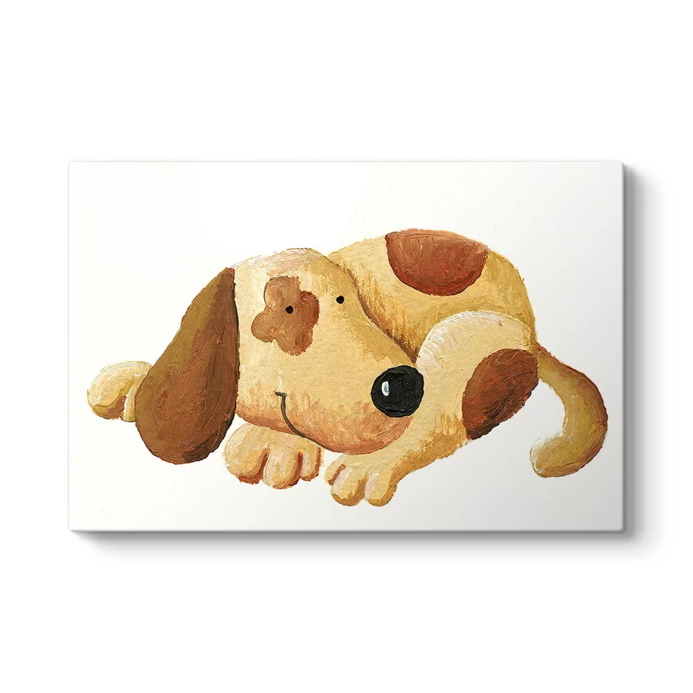 Kahverengi Sevimli Köpek Tablosu - Model 1